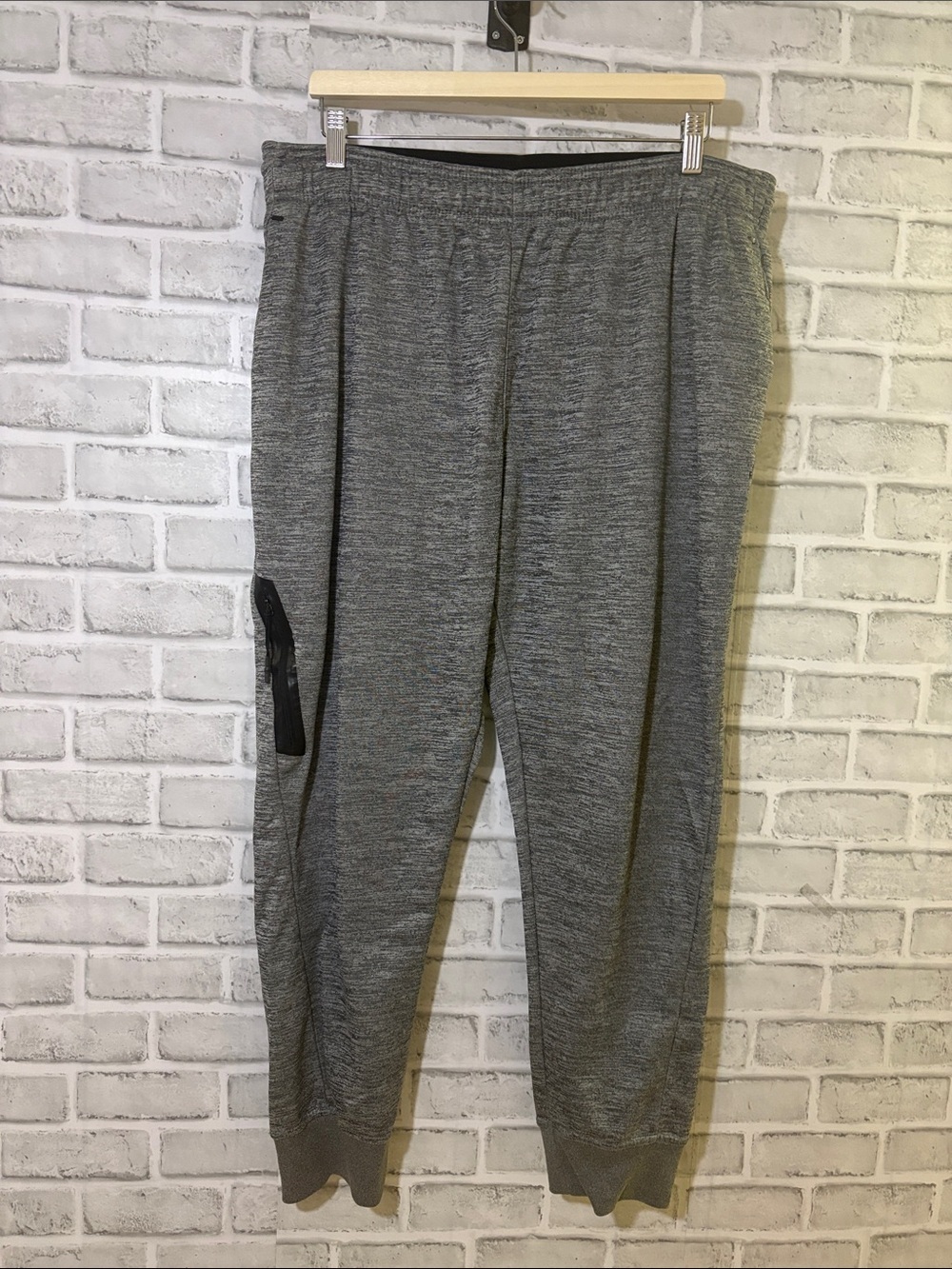 Reebok Gray Tech Knit Joggers with Zip Utility Pocket, XL